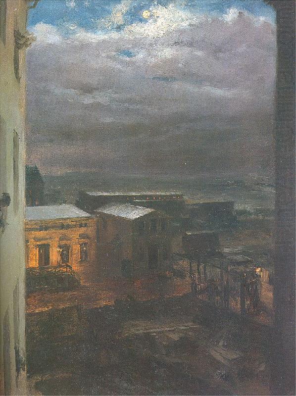 The Anhalter Railway Station by Moonlight, Adolph von Menzel